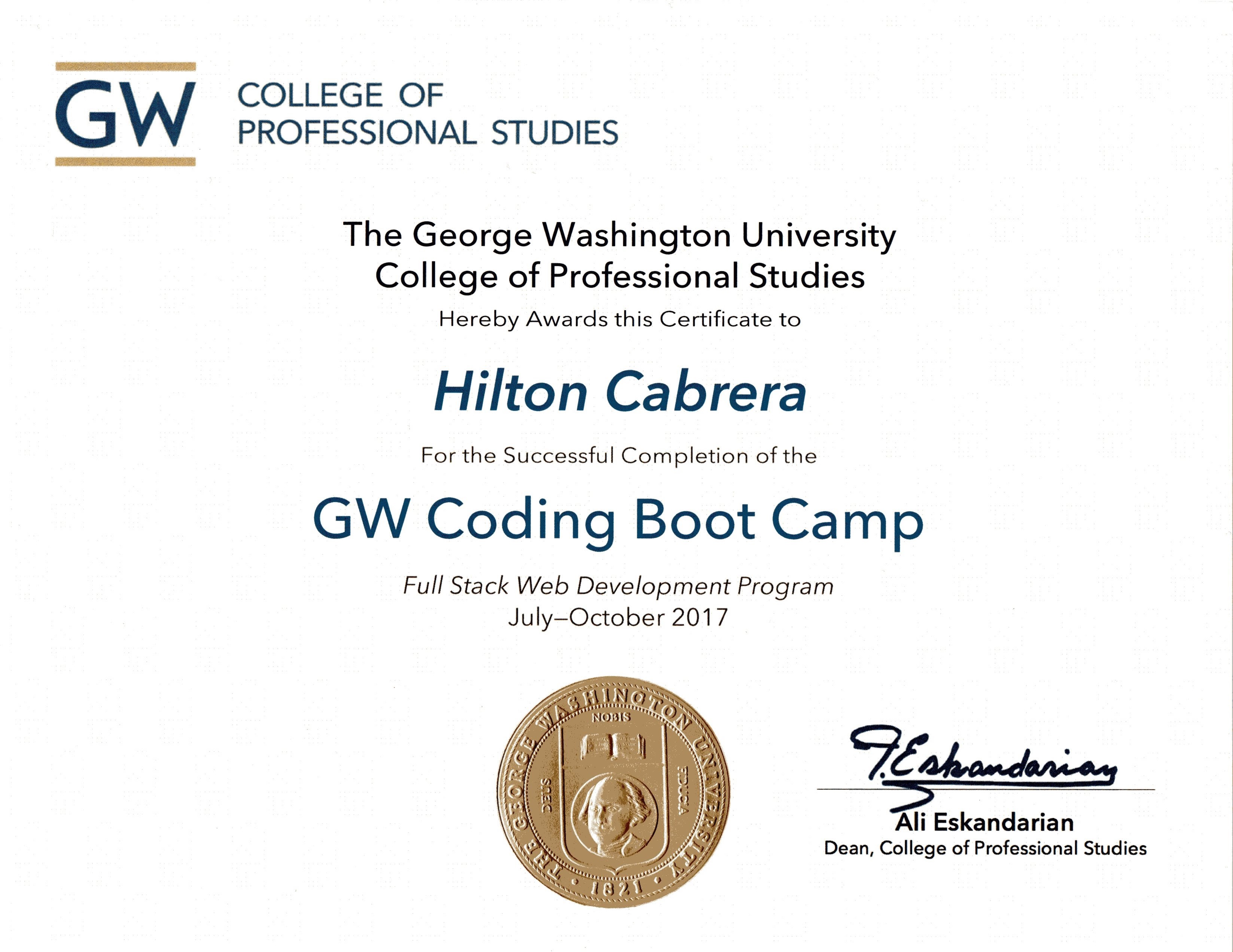  Full Stack Certificate